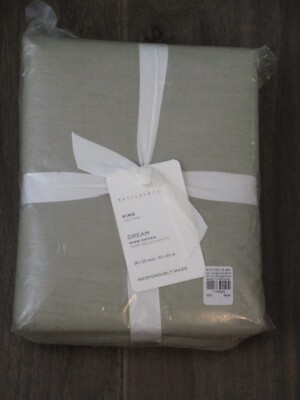 POTTERY BARN DREAM BRUSHED ORGANIC COTTON KING PILLOW SHAM IN ALOE-image