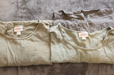 Lularoe Irma Tunic Large Dark Green solid and dipped  lot Of 2-image