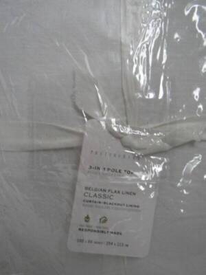 Pottery Barn Belgian Flax Linen Blackout Curtain, 100 x 84