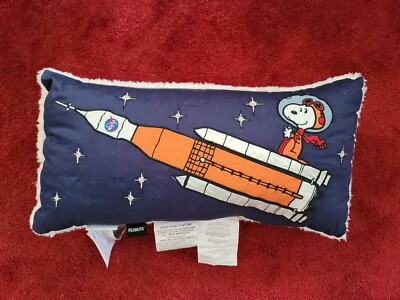 New Pottery Barn Kids Peanuts Snoopy in Space Light Up Rocket Astronaut Pillow-image