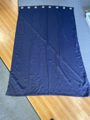 Sun Zero Navy Blue Rod Pocket Cutain Panel 54”W x 84”L  One Panel-image