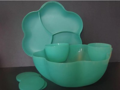 New Tupperware Chip ‘N Dip Bowl Set Multi Purpose 6 Piece Large Seals 5.6 L-image