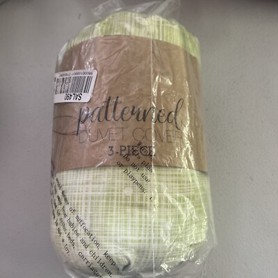 iEnjoy Home 3-Piece Patterned King Duvet Cover Set - Green/White ✔️-image