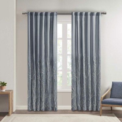 , Embroidered Andora 95-Inch Window Curtain Panel-image