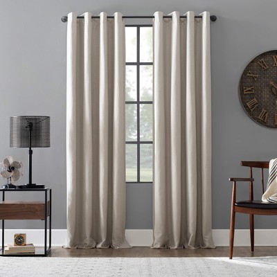 - 54896 Linen Blend Blackout Grommet Top Curtain, 52