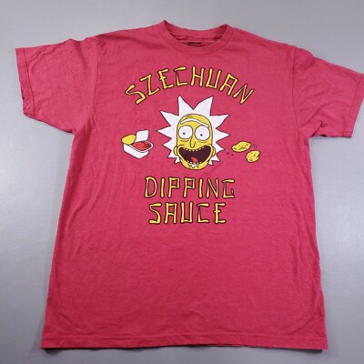 Rick and Morty T Shirt Mens Large Szechuan Dipping Sauce Red Short Sleeve Tee-image