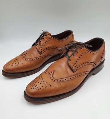 Allen Edmonds MADISON PARK Walnut Brown Wingtips Bluchers Men's Shoes 7338 8.5 D-image