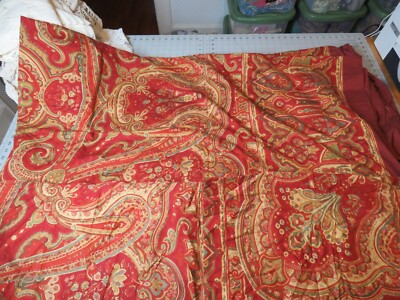 Pottery Barn King Duvet 2 Std Shams Alice Red Paisley Floral Vintage Reversible-image