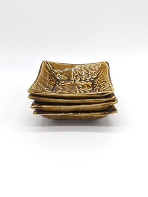 Handmade Studio Art Pottery Serving Bowl Dishes Artist Signed Set of 4-image