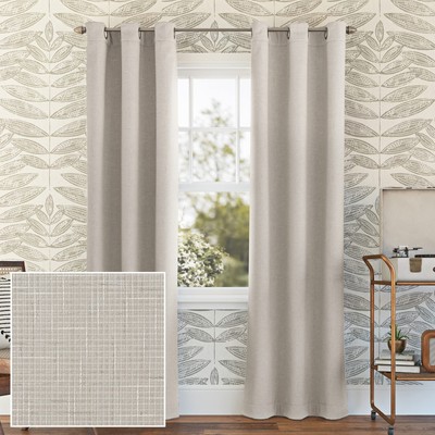 Norman Grid Texture Thermal Total Blackout Grommet Curtain Panel, 40