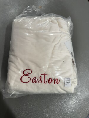 Pottery Barn Kids Ivory Chamois Santa Bag XXL Monogram Easton Christmas-image