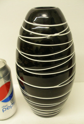 MCM STUDIO ART GLASS VASE - BLACK - 9