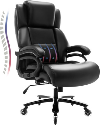 400Lbs Big and Tall Office Chair- Adjustable Lumbar Support Heavy Duty Metal Bas-image