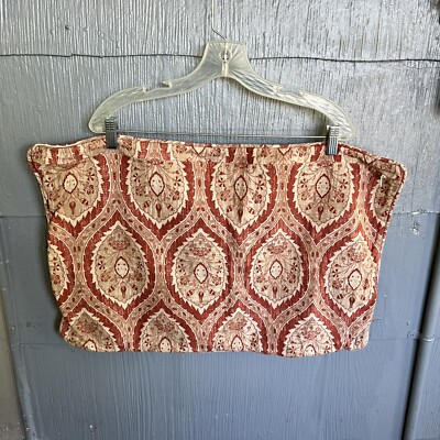 Pottery Barn 16” X 26” Throw Pillow Cover Rust Beige Floral 100% Cotton-image