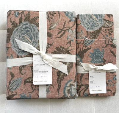 Pottery Barn ELLA REVERSIBLE Duvet Cover King/Cal King & 2 King Shams Multi NWT-image