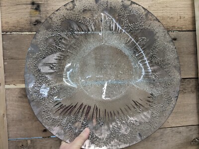 Dorothy Thorpe Mid-century Silver Overlay Chip And Dip Large Glass Tray 15