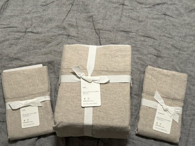 Pottery Barn Belgian Flax Linen King Sheet Set  Plus 4 Extra Pillowcases-image