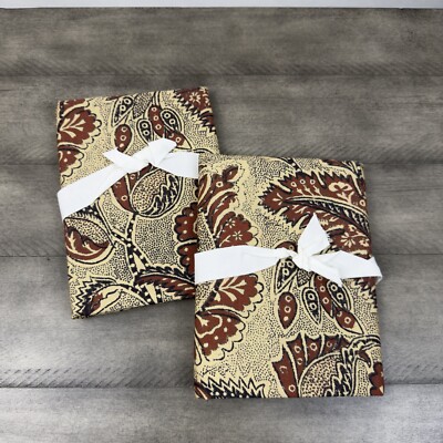Pottery Barn Dottie Kalamkari Print Organic Cotton Euro Pillow Shams Set/2 NWOT-image