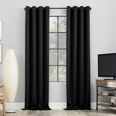 Nordic 2-Pack Theater Noise Reducing Extreme 100% Blackout Grommet Curtain Pa...-image