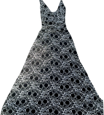 Georgiou Studio Size S Women Black/White Sleeveless Halter Dress Lined NWT Slim-image