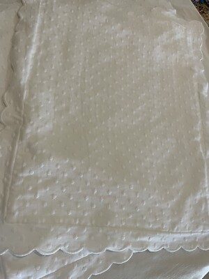 Pottery Barn B & B Pillow Shams 1 Standard & 1 European  White Dotted Swiss-image