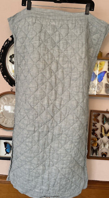1 Pottery Barn Belgian Flax LINEN Diamond KING Sham Quilted sage Green-image