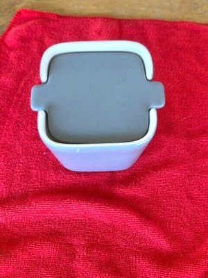 DANSK Graves Studio Ang.L Slate Gray/White Sugar Bowl w/Lid EUC-image