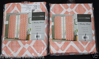 Madison Park Window Panels Curtains Orange 42x63 **2 panels** new-image