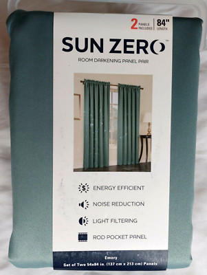 Sun Zero Emory Mineral Rod-Pocket Room Darkening Panel Pair 108