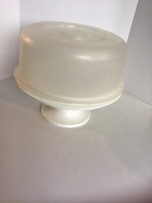 Tupperware Round Cake Taker Almond Serve Set  And Chip & Dip Brand New Vintage-image