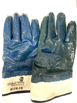 Global Glove 617R Fully Dipped, Rough Finish Gloves Size XL- 10 Pairs - 617R-10-image