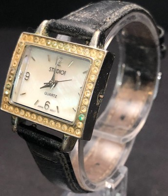 Vintage Women's Studio Time Diamond Watch - Untested - May Need Battery/Repair-image