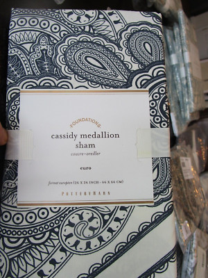 1 Pottery Barn Cassidy medallion Euro  sham New w tag-image