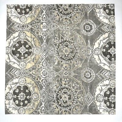 Pottery Barn King Duvet Cover Set Jacquelyn Medallion Euro Shams Satin Cotton-image