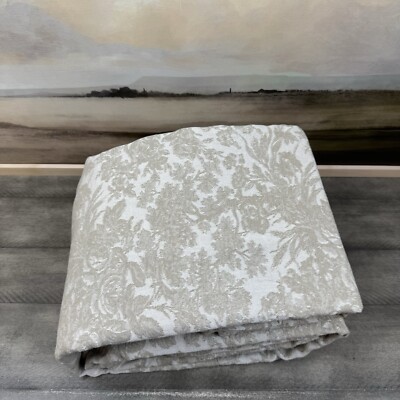 Pottery Barn Sorrel Toile Jacquard Duvet Cover Full/Queen Flax Hole Read OB-image