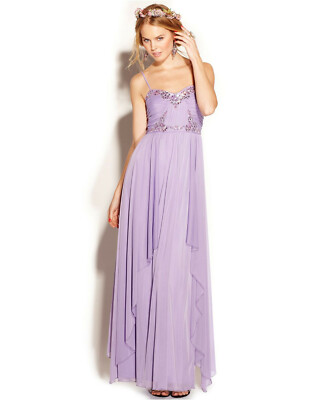 CITY STUDIO ~ Amethyst Purple Rhinestone Sweetheart Prom Gown Juniors 3 NEW $99-image