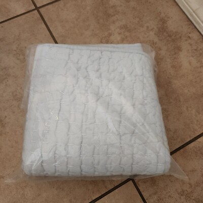 NEW Pottery Barn Pick-Stitch STANDARD sham Blue Frost-image