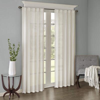 Madison Park Harper Sheer Curtain For Living Room - Lightweight Bedroom Window-image