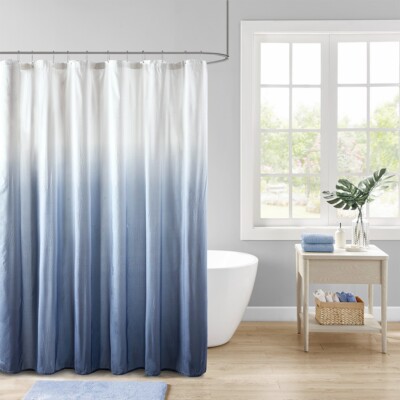 Madison Park Ara Ombre Printed Seersucker Shower Curtain-image
