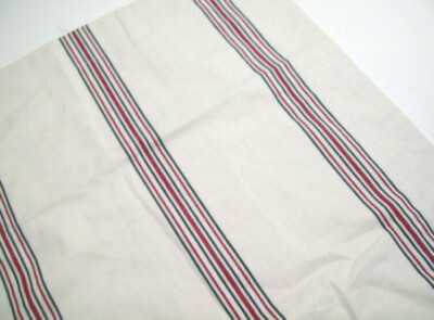 Pottery Barn Brownish Black Red Americana Stripe Cotton Euro Pillow Cover Sham-image