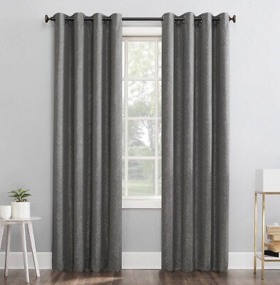 ⚜ Sun Zero Blackout One Grommet Top Curtain Panel Size:52”x96”- Steel Gray👌🆕️-image