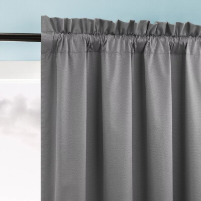 Sun Zero Doucet Thermal Blackout Rod Pocket Curtain Panl Gray40