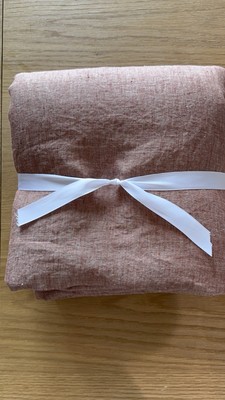 Pottery Barn Belgian Flax Linen Duvet Cover Full/Queen Brick-image