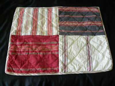 Pottery Barn Multi Color Stripe Patchwork Quilted Standard Pillow Cover Sham-image