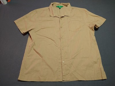 Dip Shirt Men XL Tan Short Sleeve Button Up Travel Vacation Relax Lightweight -image