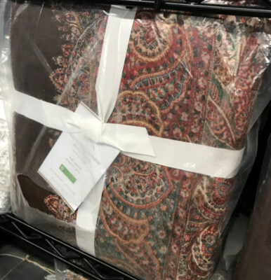 Pottery Barn Norwood Duvet Cover Set Red Queen 2 Euro Shams Paisley Talia 3p-image