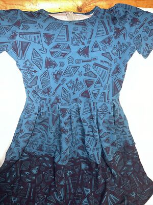 LuLaRoe Amelia Green Blue Dip Aztec Tribal  Zipper Large 14/16 12/14 New 🦄 NWT-image