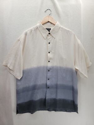 Roevelle 100% Silk Dip Dyed Button Short Sleeve Men's Dress shirt Size- XL-image