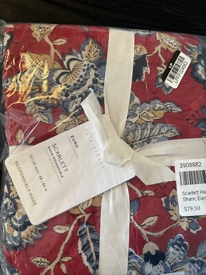 Pottery Barn SCARLETT SHAM Reversible 1 Euro Sham NEW-image