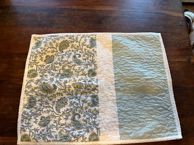 MADISON PARK QUILTED STANDARD SHAMS BLUE WITH PAISLEY PATTERN 20 X 26